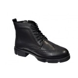 Ghete barbati, casual, din piele naturala, fermoar, imblanite, VIK215N