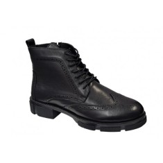 Ghete barbati, casual, din piele naturala, fermoar, imblanite, VIK215N