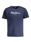 Tricou barbati cu maneca scurta, cu imprimeu, Regular fit, Bleumarin, S