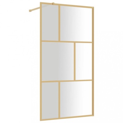 Paravan de dus walk-in auriu 115x195 cm sticla ESG transparenta foto