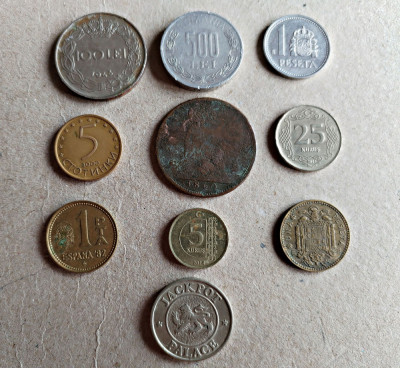 Lot 10 monede staine și romanesti circulate conform foto L2 foto
