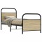 vidaXL Cadru de pat fără saltea 75x190 cm Lemn derivat stejar Sonoma 4100266