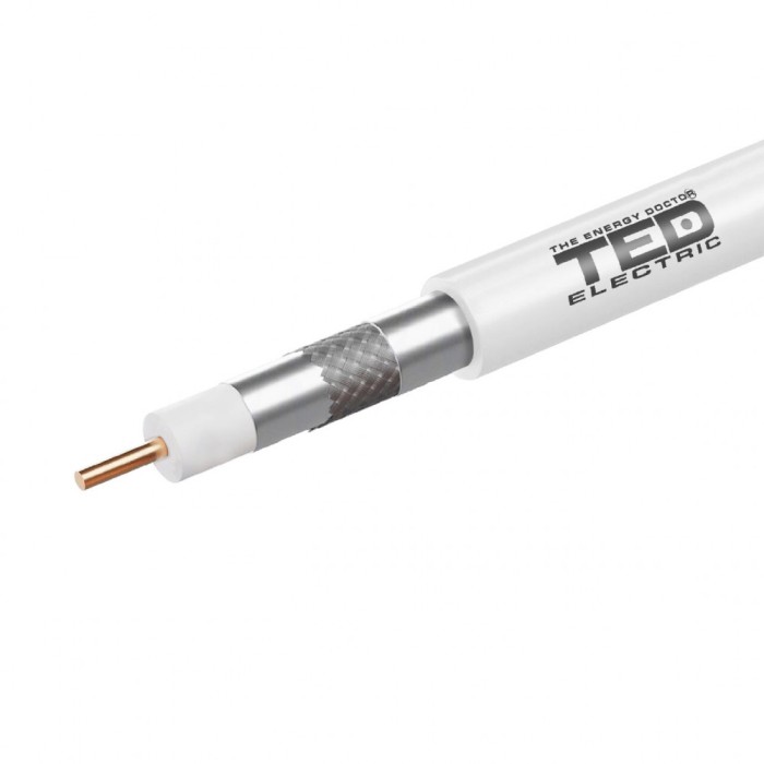 Cablu coaxial RG6 Tri-Shield CCS Tresa CCA, rola 305ml, TED