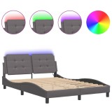Cumpara ieftin Cadru de pat cu LED fara saltea, Zadar, gri, 140x190 cm