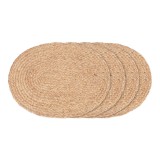 Cumpara ieftin Covoraș de masă Bombay, &icirc;mpletitură de iută, natural, oval 35x45 cm 4 buc