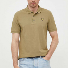 Lyle & Scott polo de bumbac culoarea verde, neted