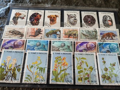 Lot timbre stampilate, Tanzania, Congo, St. Tome et Principe, pret per lot foto