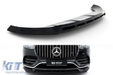 Spoiler Maxton Design versiunea 2 potrivit pentru bara de protectie frontala A Design-Line pe Mercedes-Benz GLS X167 2019-2023, lac negru Performance