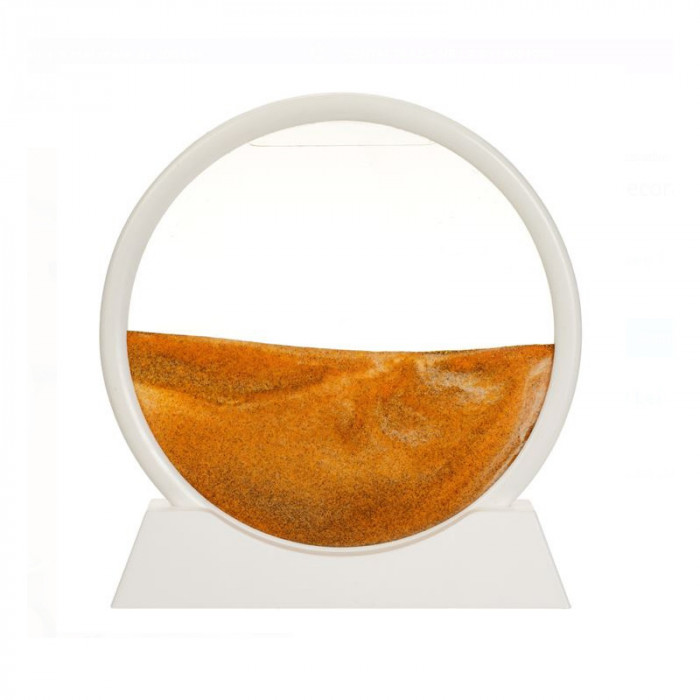 Clepsidra decorativa 3D cu nisip rosu, 22 x 4.5 x 23 cm