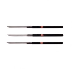 Pachet Trei Sabii de V&acirc;nătoare Shaolin Master, Model Baston, 55 cm, Negru, Teacă Inclusă