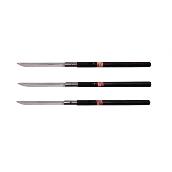 Pachet Trei Sabii de V&acirc;nătoare Shaolin Master, Model Baston, 55 cm, Negru, Teacă Inclusă