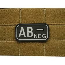 Patch Bloodtype &amp;quot;AB NEG&amp;quot; cauciuc SWAT JTG foto