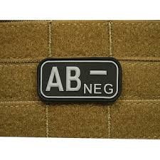 Patch Bloodtype AB NEG cauciuc SWAT JTG