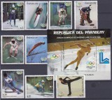 DB1 Olimpiada Iarna Lake Placid Medaliati 1980 Paraguay 9 v. + SS MNH