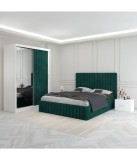 Dormitor Luca Verde Cu Dulap Tapitat 180x200cm