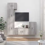 vidaXL Set dulapuri TV, 5 piese, gri sonoma, lemn prelucrat