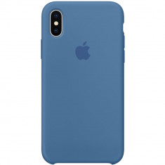 Husa originala din Silicon Denim Albastru pentru Apple iPhone Xs foto