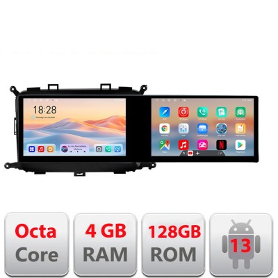 Navigatie Kia Carens 2013-2018 Kit-2023 Edotec 2 ecrane 8 core 4+128 21.6 inch Incell android Wifi 5Ghz gps internet CarStore Technology foto