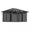 Pavilion cu plasa anti-tantari&amp;lumini LED, antracit, 4x3x2,73 m