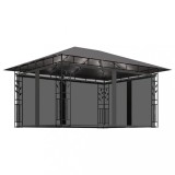 Cumpara ieftin Pavilion cu plasa anti-tantari&amp;lumini LED, antracit, 4x3x2,73 m