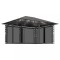 Pavilion cu plasa anti-tantari&amp;lumini LED, antracit, 4x3x2,73 m