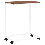 Cumpara ieftin Masuta laterala cu roti, alb, 55x35x70 cm, lemn prelucrat