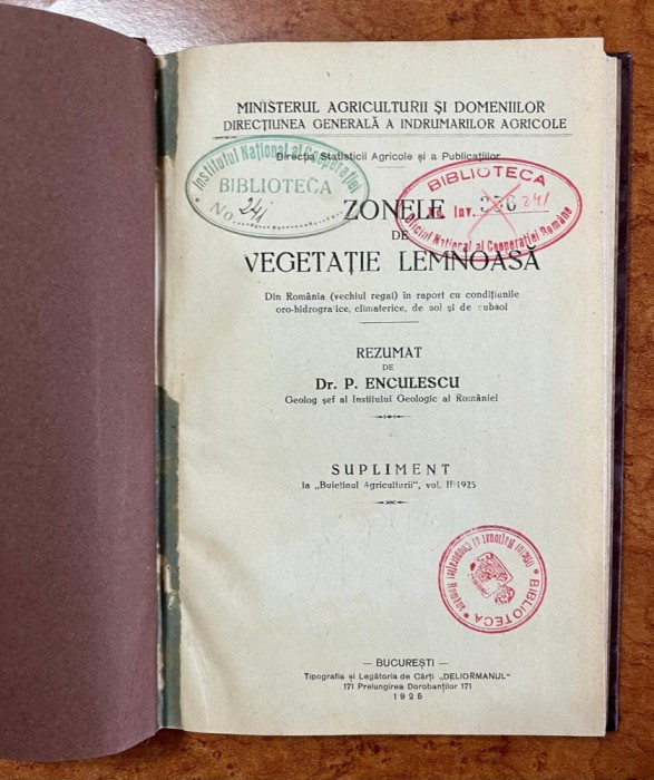 Zonele de vegetație lemnoasă P Enculescu