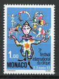 Monaco 1976 Mi 1250 MNH - Al 3-lea Festival Int de Circ de la Monte Carlo