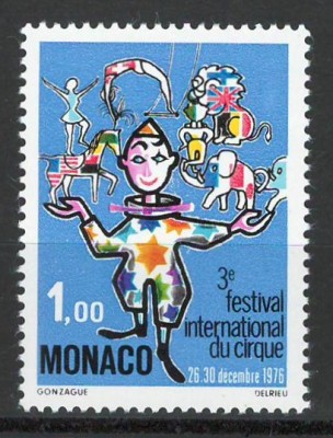 Monaco 1976 Mi 1250 MNH - Al 3-lea Festival Int de Circ de la Monte Carlo foto