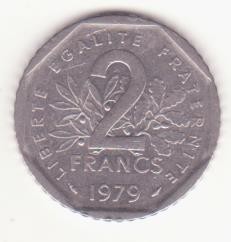 Franța 2 franci 1979 foto