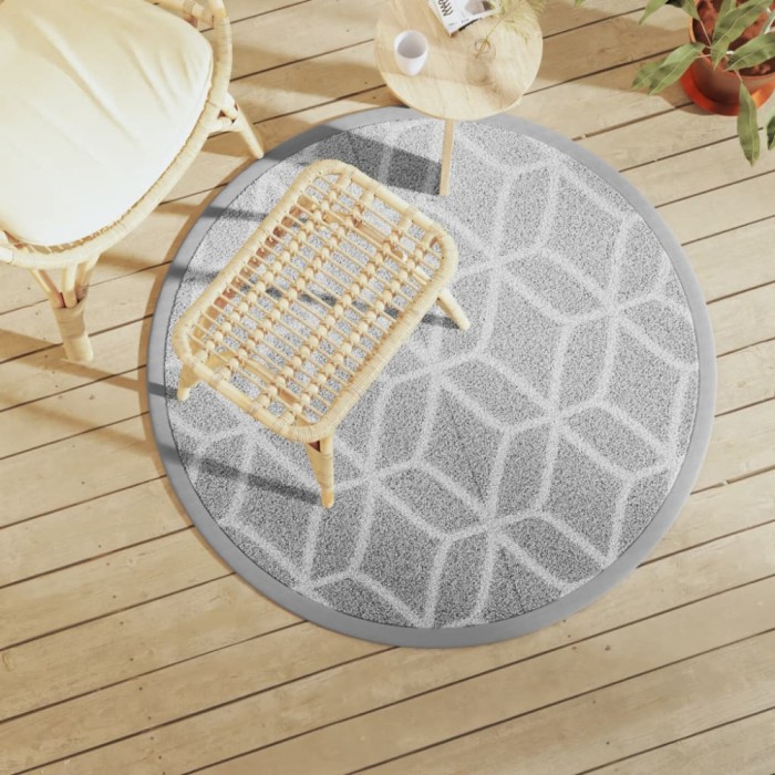 vidaXL Covor de exterior, ARAKIL gri, &Oslash;120 cm, PP 368466