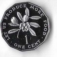 Moneda 1 cent 1977, FAO - Jamaica, PROOF, tiraj: 10000