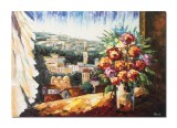 Cumpara ieftin Tablou pictat manual living - Peisaj citadin, o zi minunata - 100x70cm pictura ulei pe panza in cutit efect 3D, Magistral!