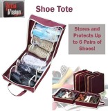 Cumpara ieftin Organizator incaltaminte cu 6 compartimente tip geanta, Shoe Tote