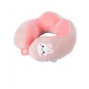 Pern&Auml; de c&Auml;l&Auml;torie ergonomic&Auml; pentru g&Atilde;&cent;t &Egrave;i cap, bumbac moale, suport confortabil, model brodat iepure, 28x28x10 cm, roz
