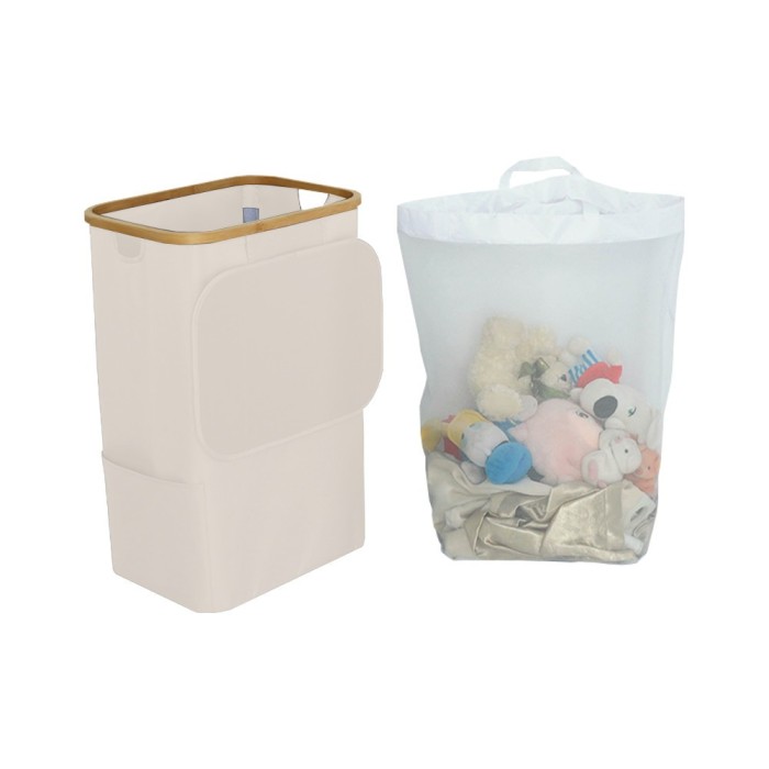 Leziter Szennyeskos&aacute;r 100L b&eacute;zs 44x33x67 cm Mobalis Homvera