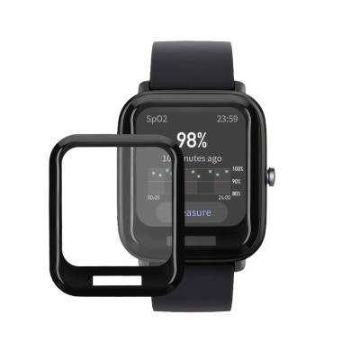 Set 2 Folii de protectie Kwmobile pentru Amazfit Bip U/Bip U Pro, Transparent/Negru, Polimer, KWM000024VJ001C foto