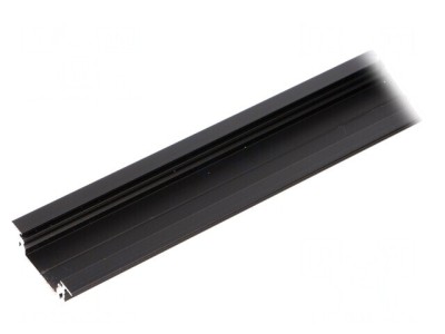 Profil aluminiu negru &amp;icirc;ncastrat pentru LED 2m GROOVE14 foto