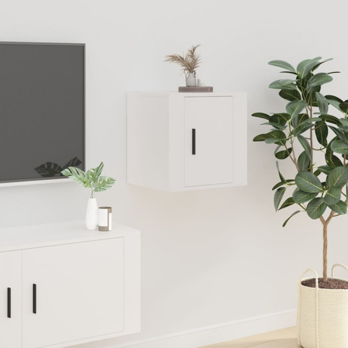 Dulap TV montat pe perete, alb, 40x34,5x40 cm GartenMobel Dekor