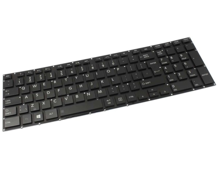 Tastatura Toshiba Satellite P50 iluminata layout UK fara rama enter mare, Satellite P50t A iluminata layout UK