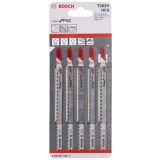 Bosch T 302 H - Set panze fierastrau pendular tija cu un prag de prindere (T) 132 mm plastic taiere dreapta fina 5 bucati