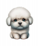 Sticker decorativ Bichon Frise, Alb, 65 cm, 5553ST