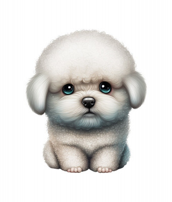 Sticker decorativ Bichon Frise, Alb, 65 cm, 5553ST foto