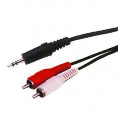 Cablu Generic Jack 3.5 mm Male - 2x RCA Male 7.5m Black foto