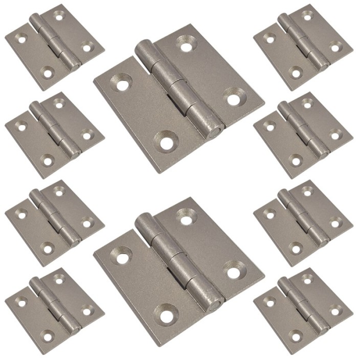 Balama din aluminiu, dreapta, pentru usa, saten, 40 x 40 mm, 10 buc / set