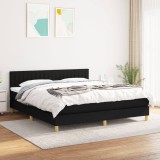 Pat box spring cu saltea, negru, 180x200 cm, catifea GartenMobel Dekor, vidaXL