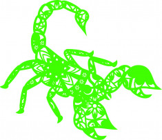 Sticker decorativ, Mandala, Scorpion, Verde, 69 cm, 7456ST-1 foto