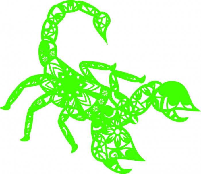 Sticker decorativ, Mandala, Scorpion, Verde, 69 cm, 7456ST-1
