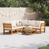 Set mobilier grădină cu perne, 6 piese, lemn masiv acacia