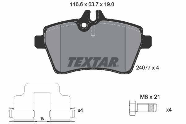 TEXTAR 2407701 Q+ set placute frana,frana disc
